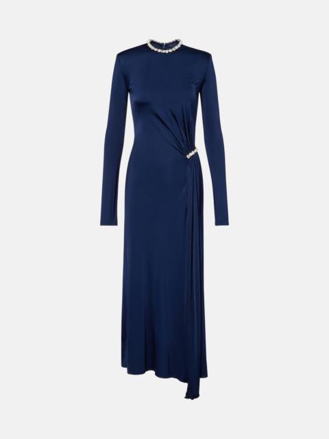 David Koma Crystal-embellished gathered midi dress