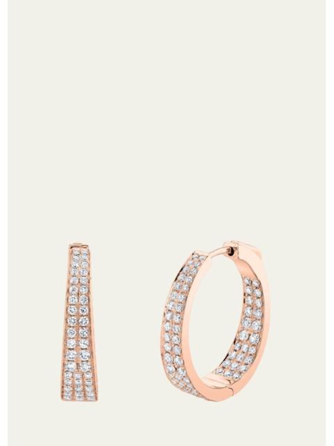 ANITA KO 18K Rose Gold Classic Medium Diamond Meryl Hoop Earrings