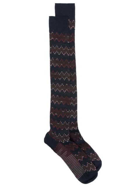 Missoni Zig-Zag Cotton Blend Knee-High Socks