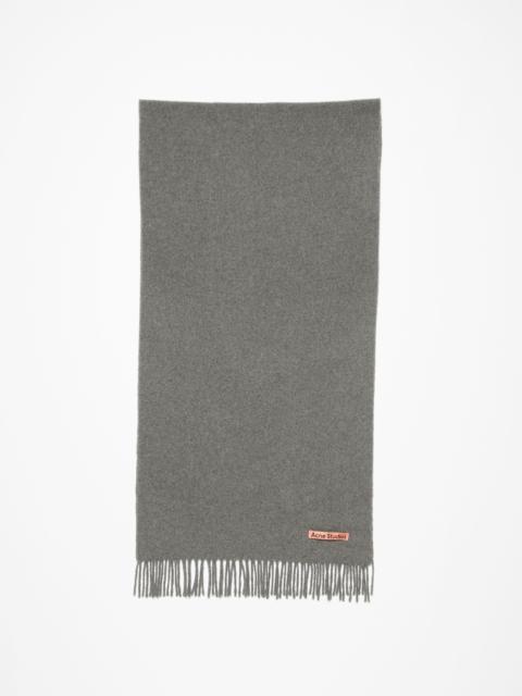 Cashmere fringe scarf - Narrow - Grey Melange