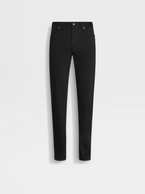 BLACK STRETCH COTTON ROCCIA JEANS