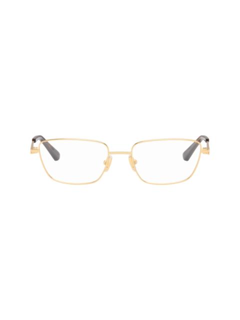 Bottega Veneta Gold Rectangular Ribbon Glasses