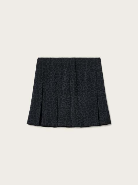 ALLSAINTS VIOLA LEOPARD PRINT PLEATED MINI SKIRT