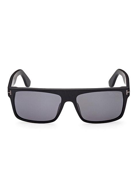 TOM FORD 58MM Rectangular Plastic Sunglasses