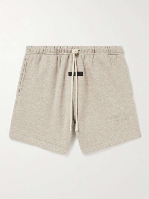 Straight-Leg Logo-Appliquéd Cotton-Blend Jersey Drawstring Shorts