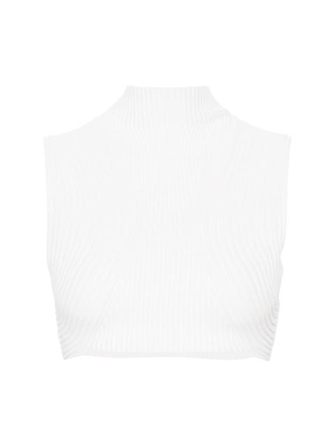 ribbed-knit cropped top