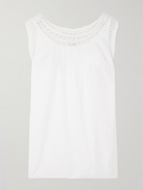 POSSE Danielle Lace-trimmed Cotton Mini Dress
