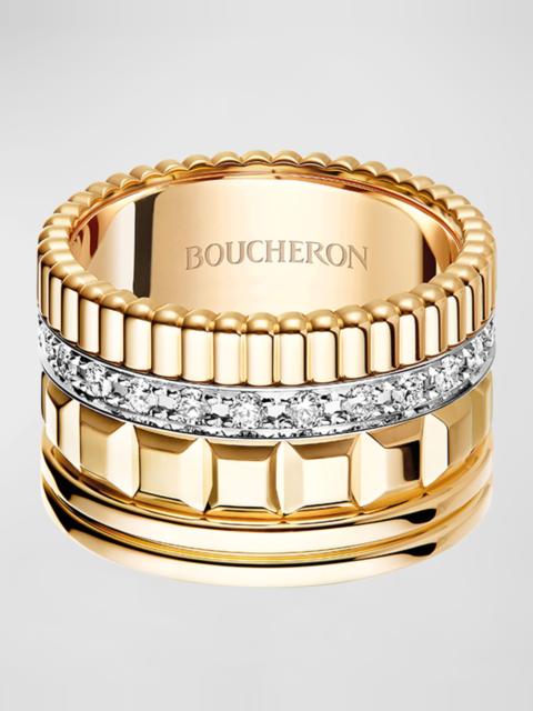 Boucheron Quatre Radiant Edition 18k Yellow Gold Ring with Diamonds, EU 58 / US 8.25