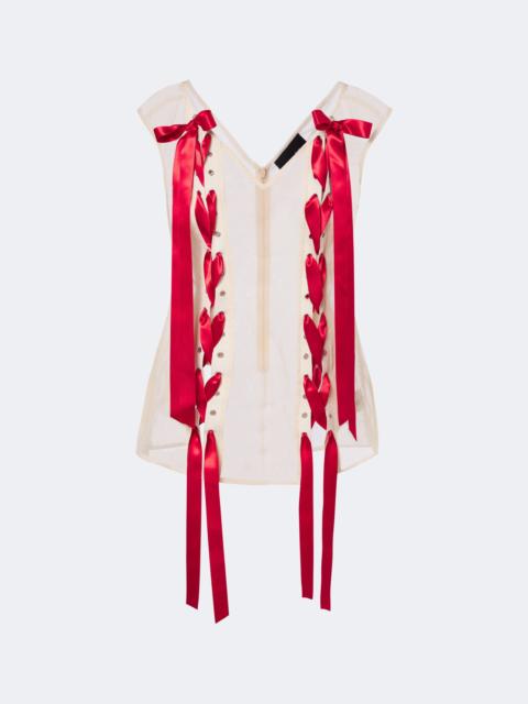 Simone Rocha Unraveling bow-detail sheer top
