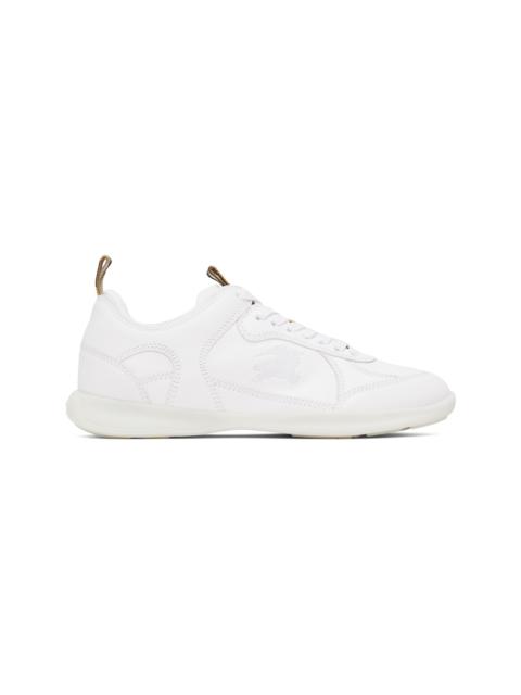 Burberry White Leather Matrix Sneakers