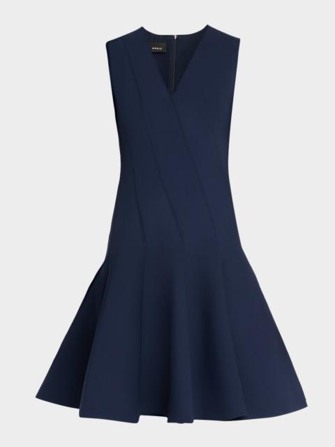 AKRIS Techno Neoprene Fit-and-Flare Dress