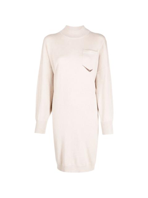 stud-detail cashmere knitted dress