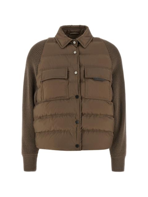 Brunello Cucinelli ribbed-sleeve quilted jacket