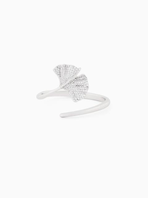 EMPORIO ARMANI SILVER-TONE BRASS CUFF BRACELET