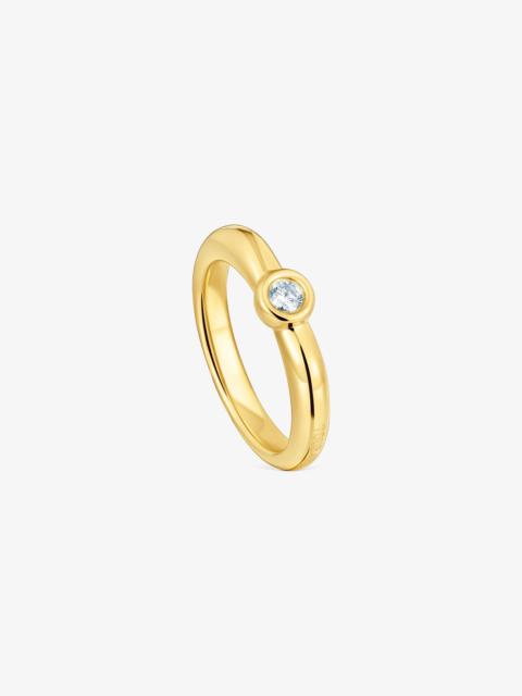 TOUS 18K gold vermeil Wide ring with laboratory-grown diamond Line LGD