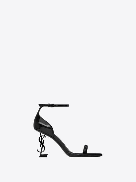 SAINT LAURENT opyum sandals in patent leather with black heel