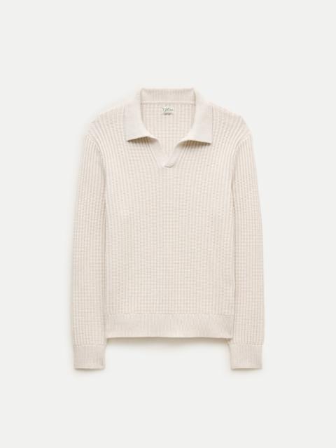 J.CREW Fisherman-rib johnny-collar sweater in cotton