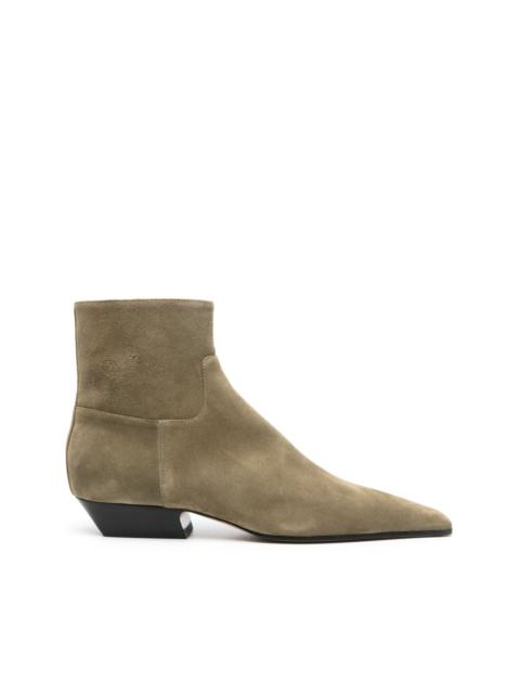 KHAITE Marfa 25mm suede ankle boots
