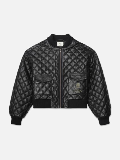 FRAME Ritz Women's Quilted Leather Bomber in Black