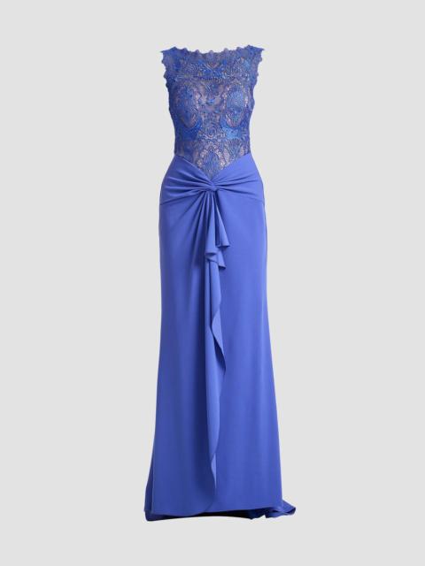 TADASHI SHOJI Women's Evelise Ruffled Lace Gown - Blue Iris