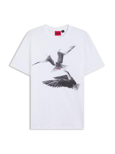HUGO COTTON-JERSEY T-SHIRT WITH ANIMAL ARTWORK