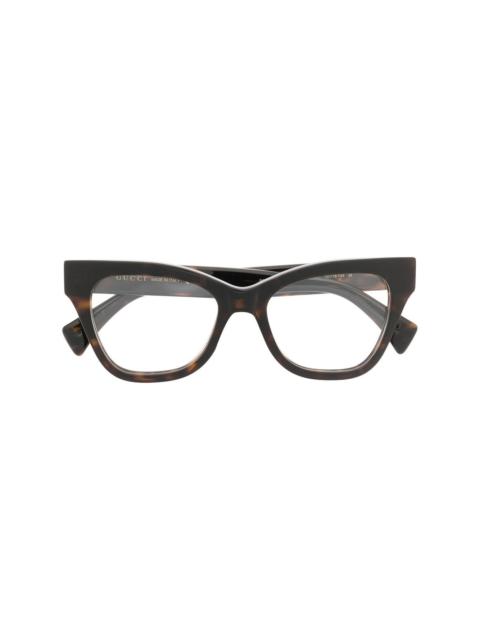 GUCCI tortoiseshell-effect cat-eye glasses