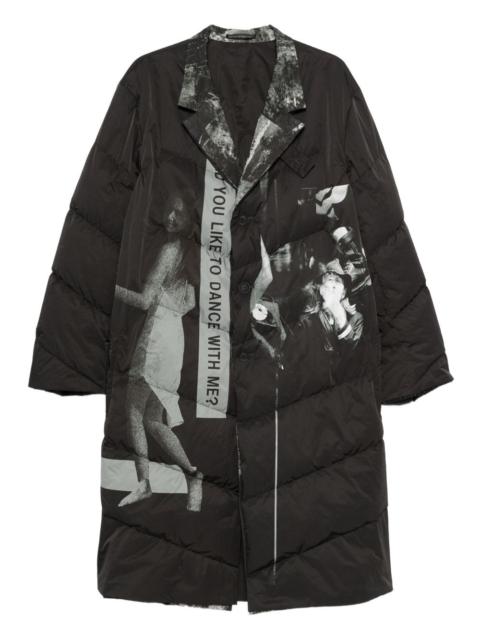 Yohji Yamamoto single-breasted padded coat