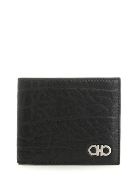 FERRAGAMO Leather Wallet Revival Ganc Wallets Black