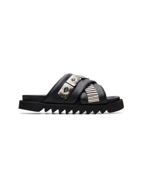 TOGA VIRILIS SSSENSE Exclusive Black Leather Sandals