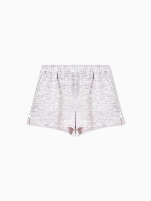 GIORGIO ARMANI SHORTS IN A VISCOSE AND LINEN MOULINÉ KNIT