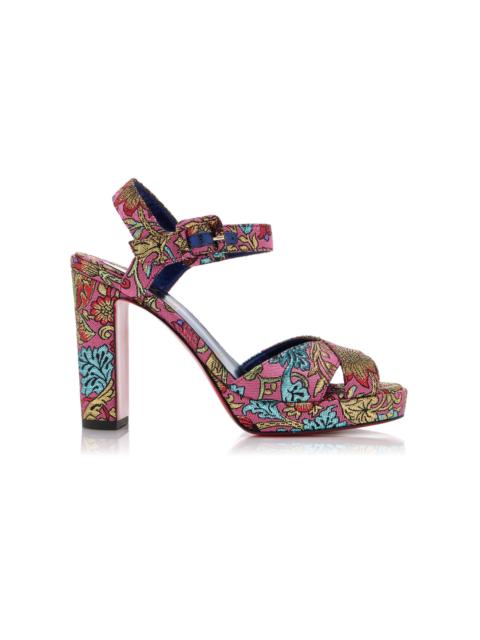 Christian Louboutin Cora 100 Jacquard Florea Sandals pink