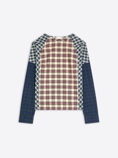 Dries Van Noten CONTRAST COTTON FLANNEL TOP