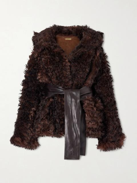 NOUR HAMMOUR Noa Belted Shearling Coat
