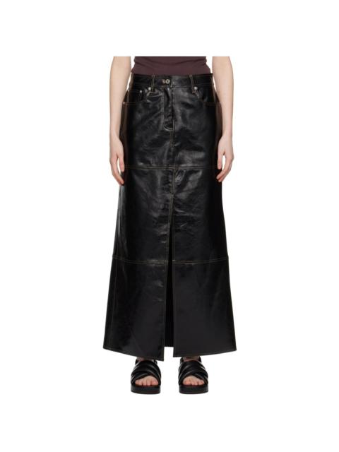 STAND STUDIO Black Francie Faux-Leather Maxi Skirt