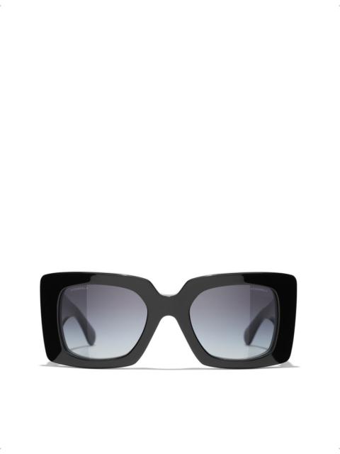 CHANEL CH5480H square-frame acetate and glass pearl sunglasses