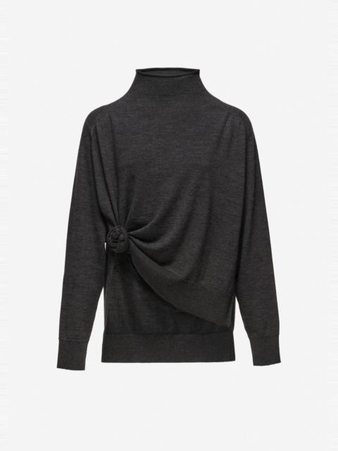 MAGDA BUTRYM Knotted wool turtleneck in grey