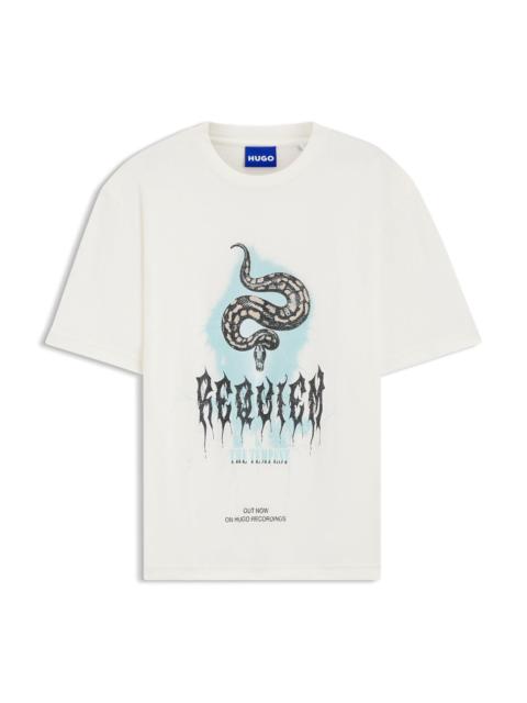 HUGO MUSIC-ARTWORK T-SHIRT IN COTTON JERSEY