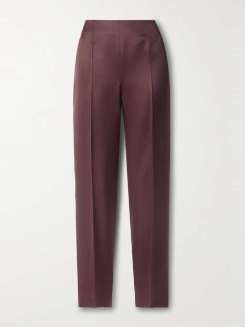 Masto organic wool and silk-blend satin tapered pants