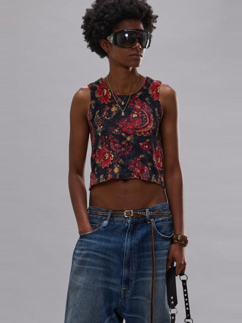 R13 PRINTED SWEATER TANK