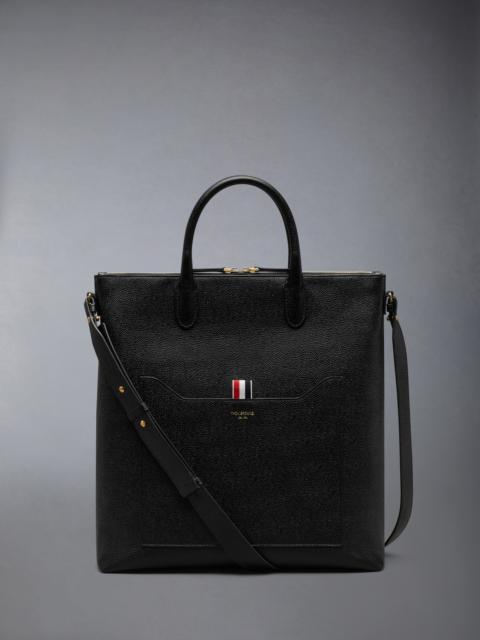 Thom Browne VERTICAL TOOL TOTE IN PEBBLE GRAIN LEATHER