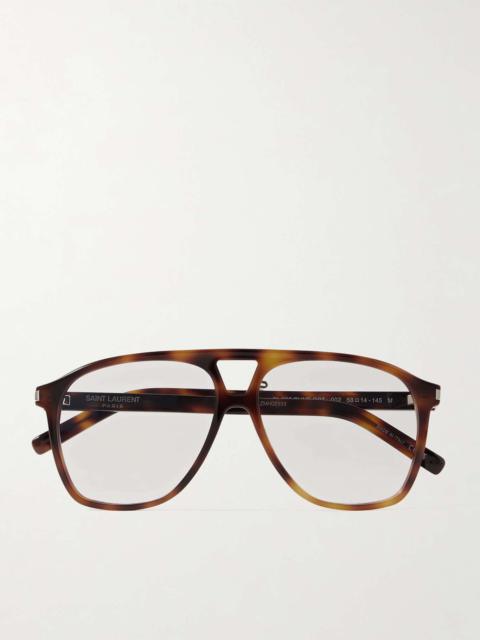 SAINT LAURENT Dune aviator-frame tortoiseshell acetate optical glasses