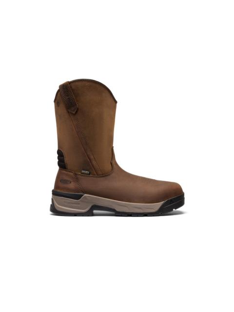 KEEN Men's Flatland Pull-On Waterproof Work Boot (Carbon Toe)