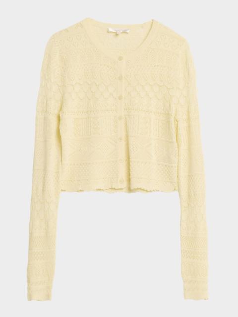 LoveShackFancy Brigette Pointelle Knit Cardigan