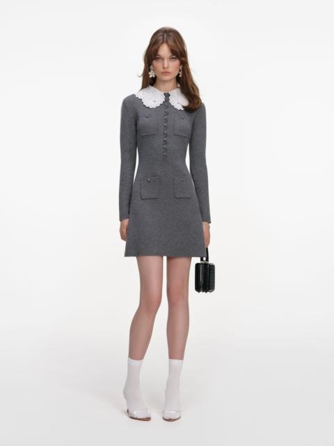 self-portrait Grey Knit Mini Dress