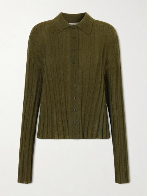 KHAITE Meadow Ribbed Mohair And Silk-blend Cardigan