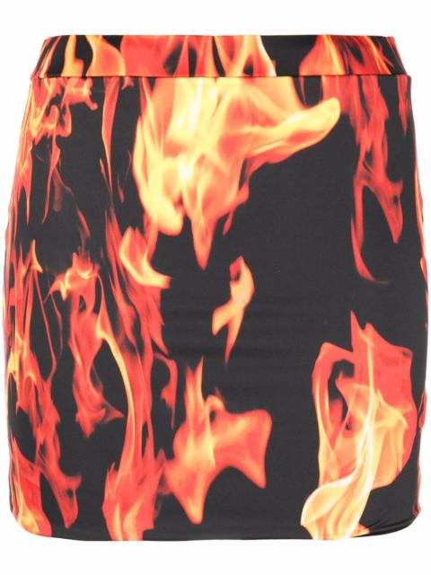 VETEMENTS fire-print skirt
