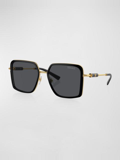 VERSACE Tubular Steel Square Sunglasses