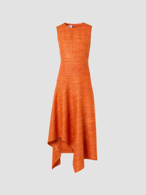 AKRIS Women's Raw Silk A-Line Midi Dress - Orange