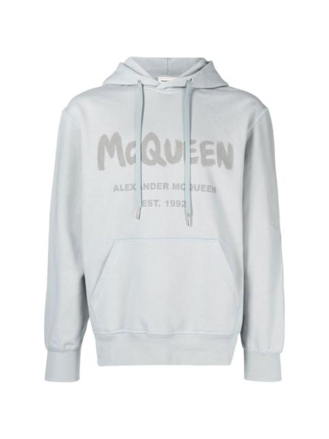 Alexander McQueen logo print drawstring hoodie