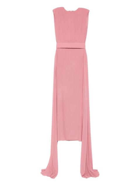 SOLACE LONDON Tavia pleated belted maxi dress